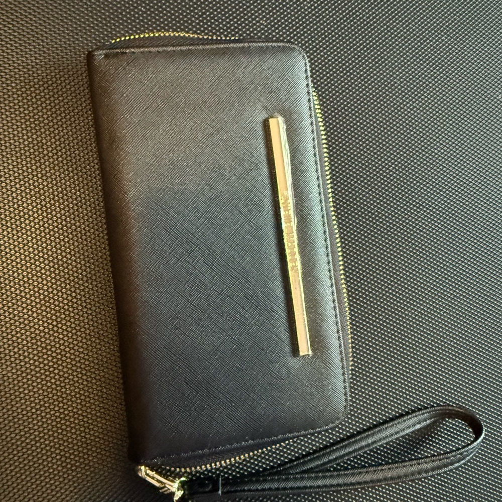 Black Wallet with Gold Accent